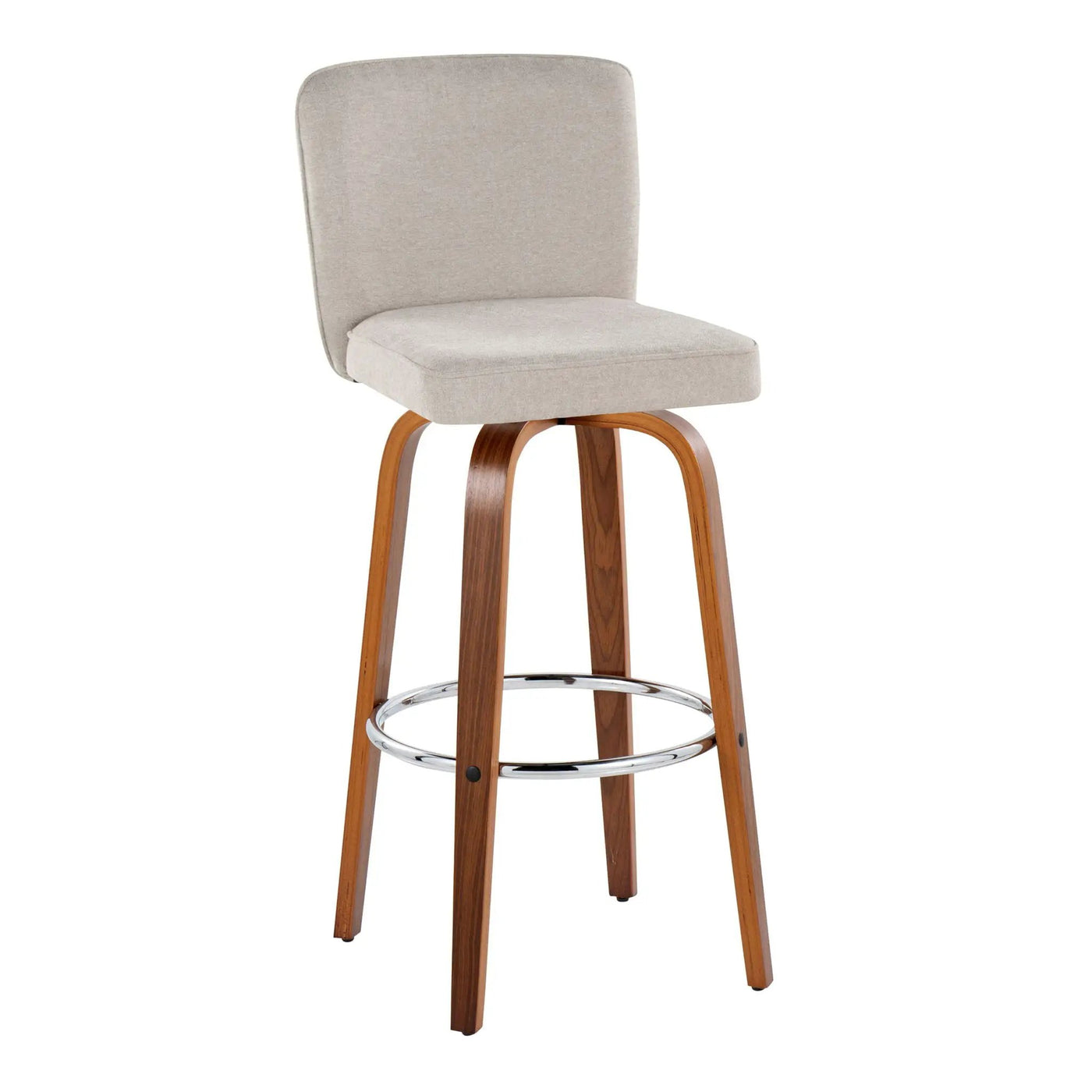 Henry - Contemporary Fixed Height Barstool With Swivel With Round Footrest (Set of 2) by HouseOfZazla