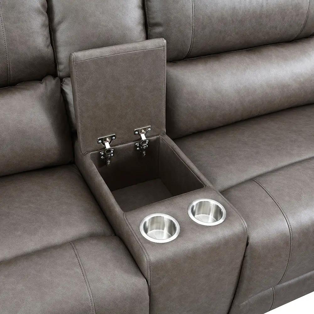Kantu - Motion Sectional Sofa - Brown Synthetic Leather by Unique Piece Furniture