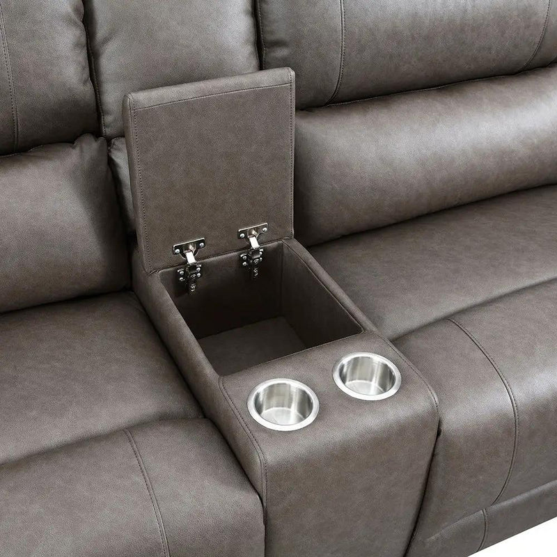 Kantu - Motion Sectional Sofa - Brown Synthetic Leather by Unique Piece Furniture