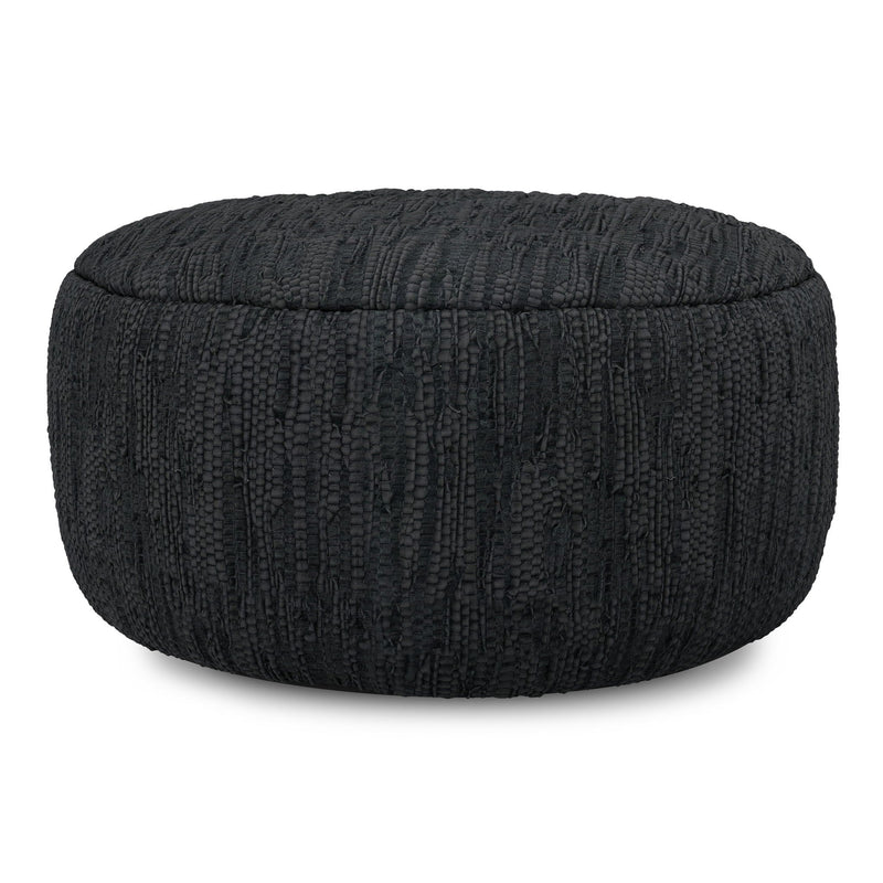 Fredrik - Round Pouf - Black by HouseOfZazla