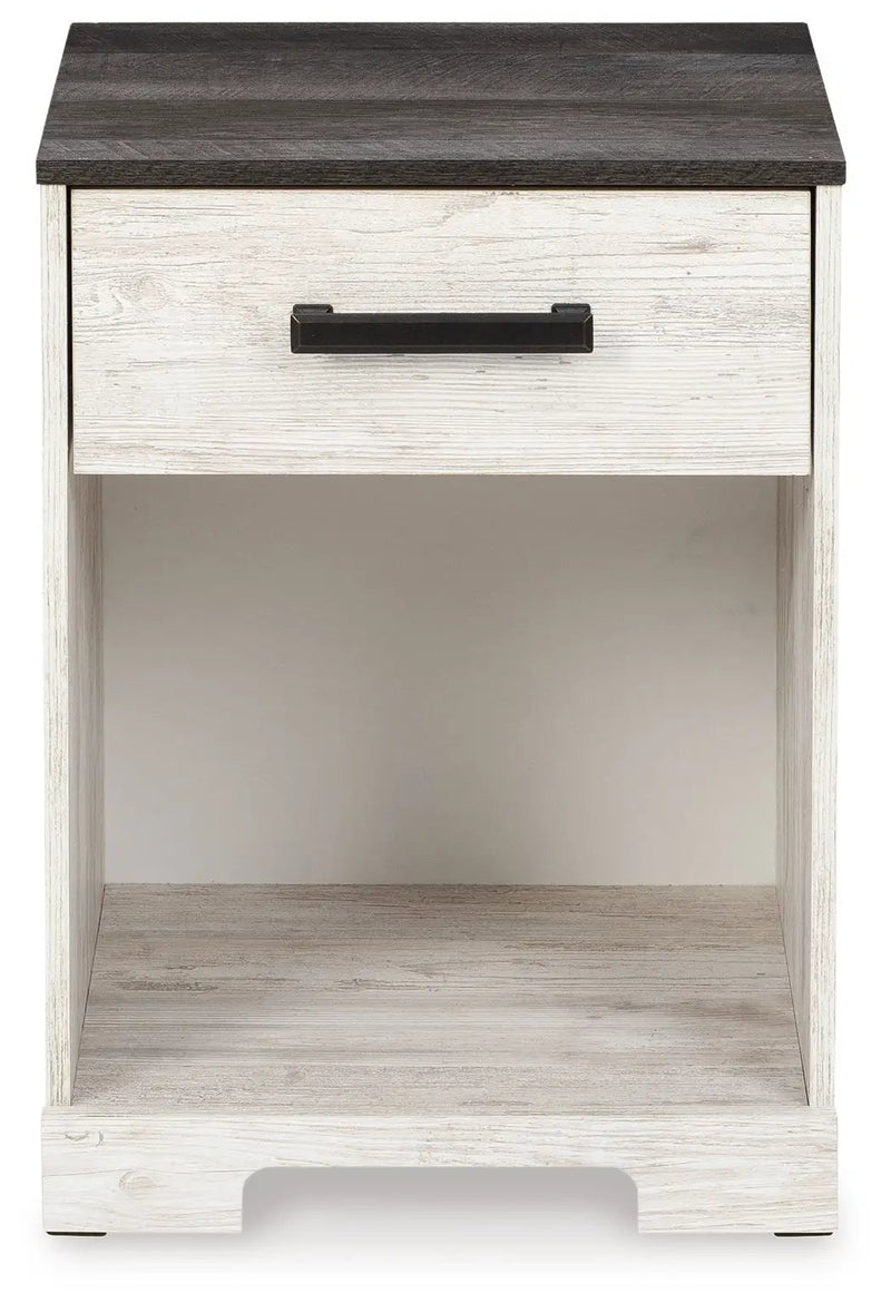 Shawburn - One Drawer Night Stand - Whitewash / Charcoal Gray by Unique Piece Furniture