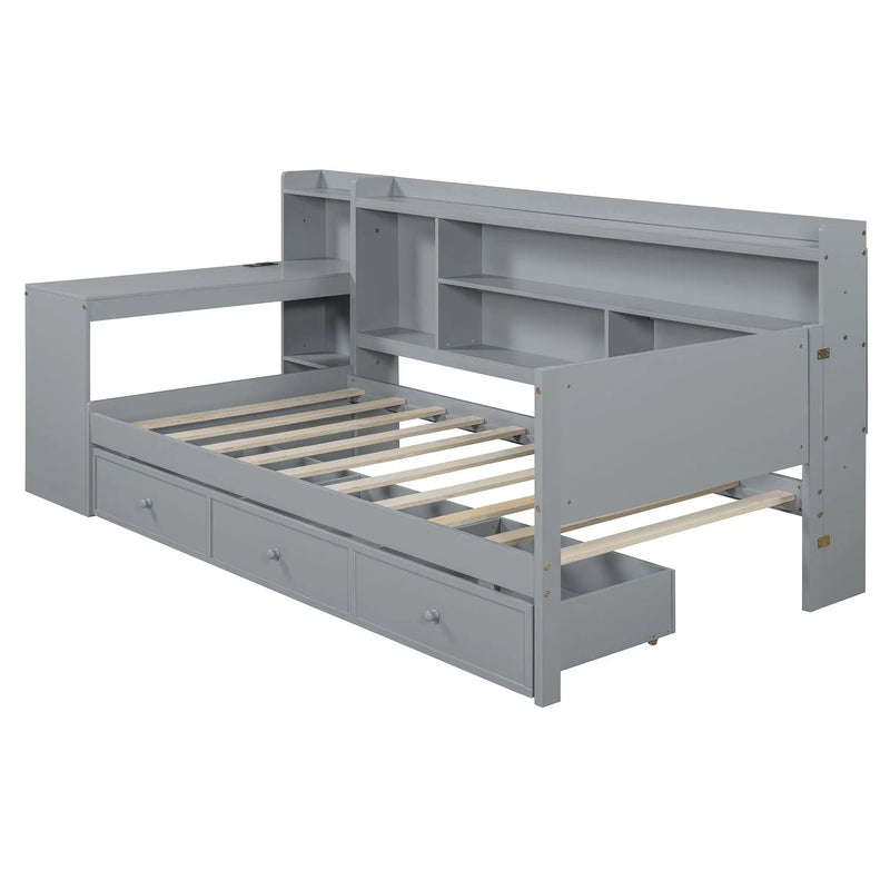 Daybed With 3 Drawers USB Ports And Desk by HouseOfZazla