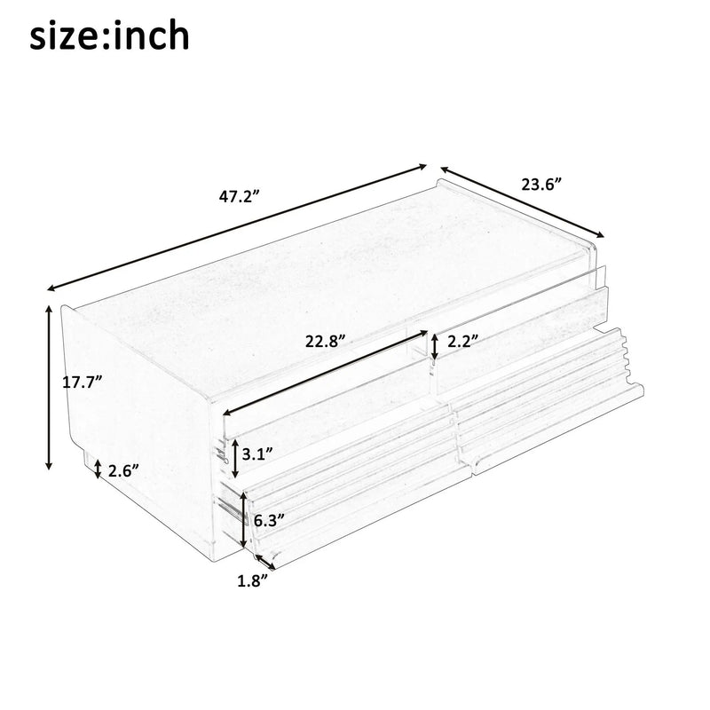 Modern Rectangle Coffee Table With 4 Drawers And 2 Display Shelves by Unique Piece Furniture
