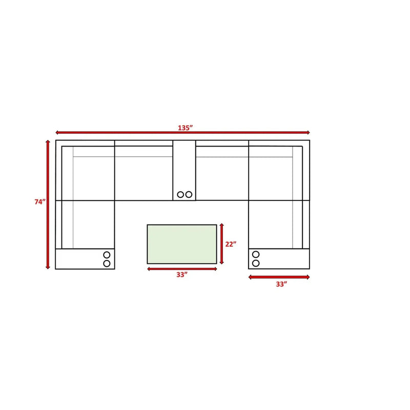 Outdoor Wicker Sectional With Weather Resistant Cushions And Table by Unique Piece Furniture