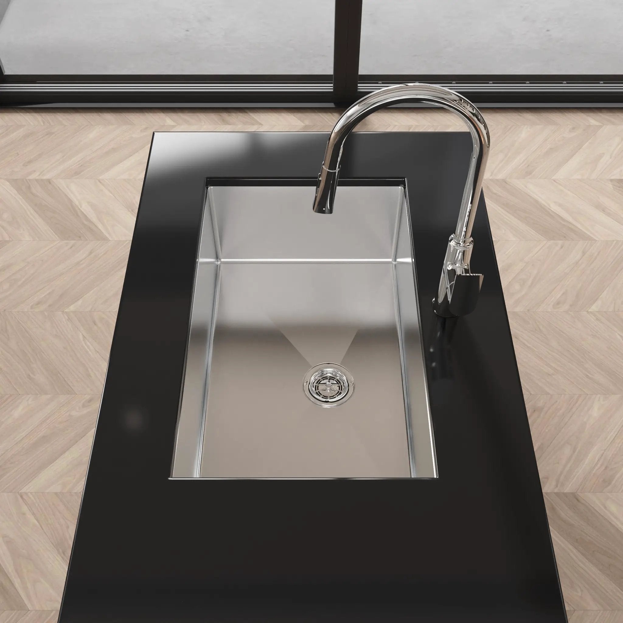 Stainless Steel Kitchen Sink, 30″x19″ Drop In Single Bowl, Undermount Handmade Sink in Brushed Nickel by HouseOfZazla