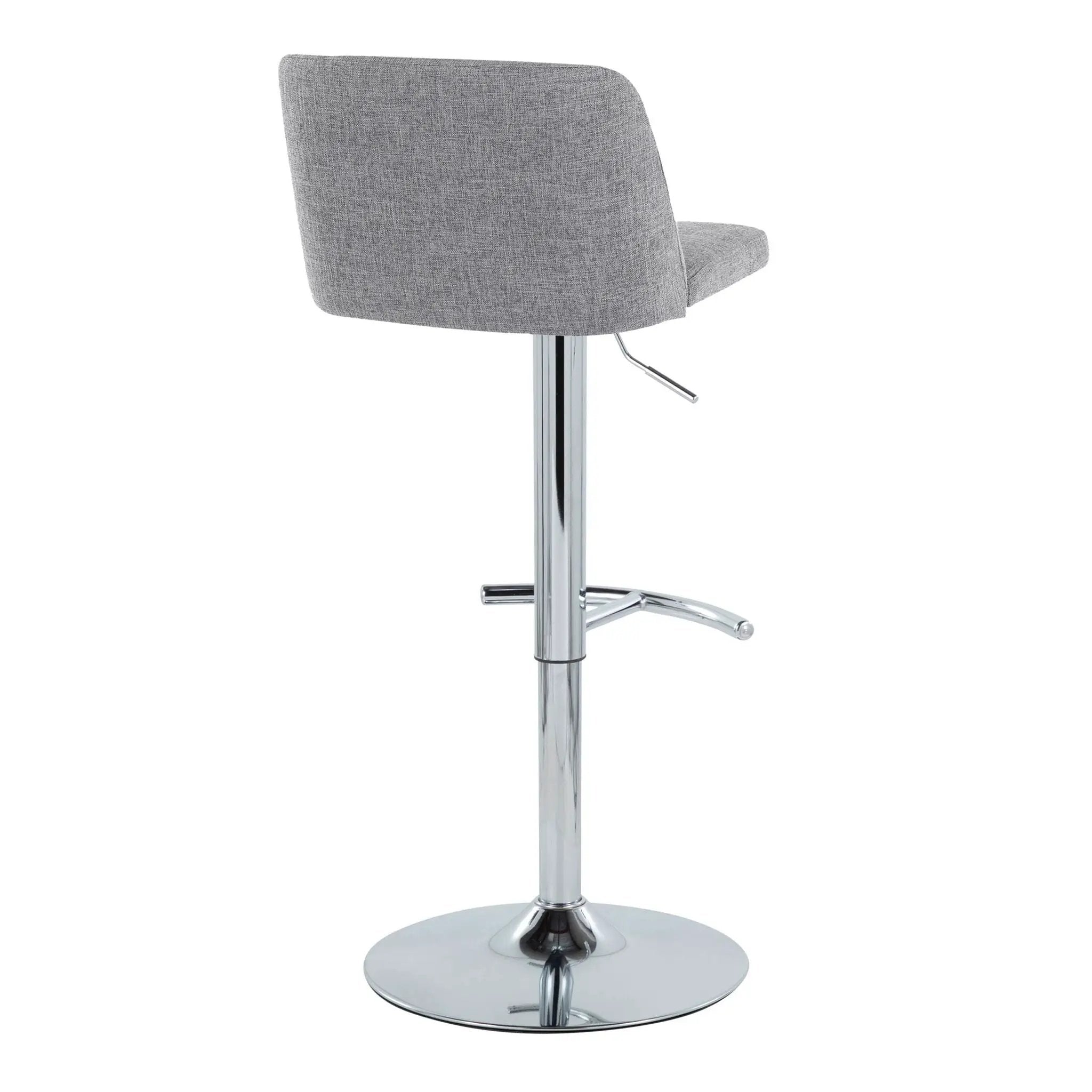 Toriano - Contemporary Adjustable Barstool With Swivel & Rounded T Footrest (Set of 2) by HouseOfZazla