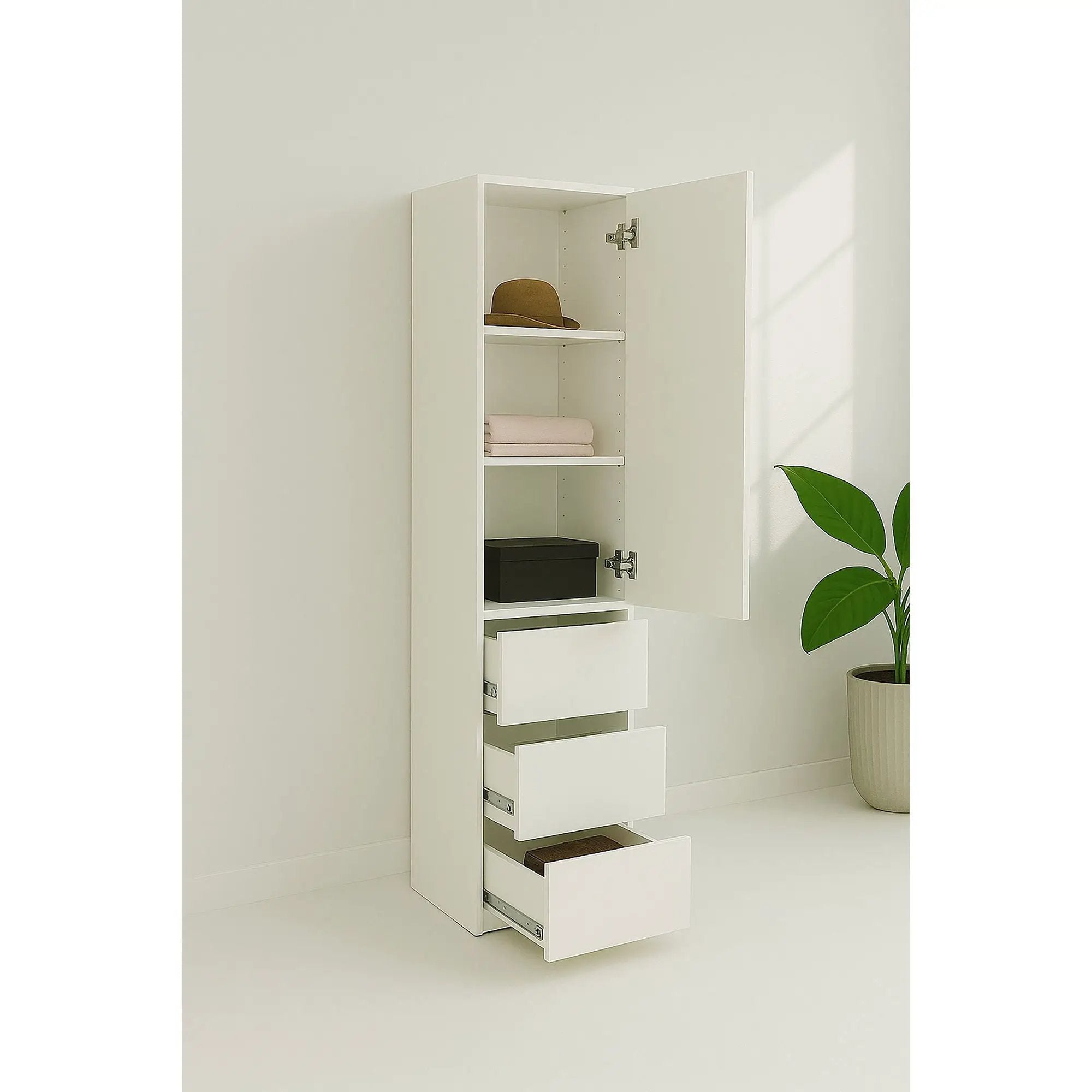 Elise - Modular Closet System With Mirror - White by HouseOfZazla