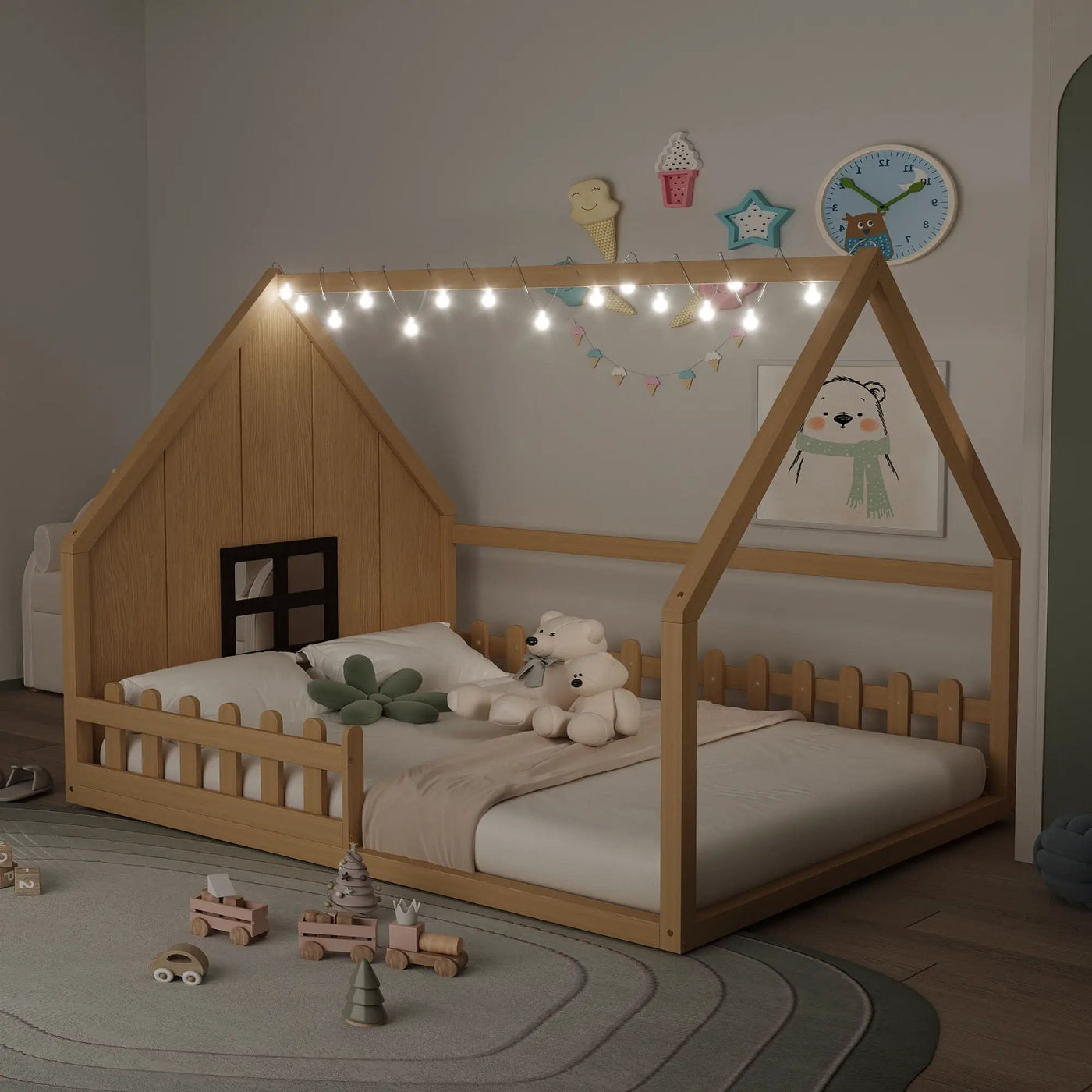 House Bed With Window And Fence by Unique Piece Furniture