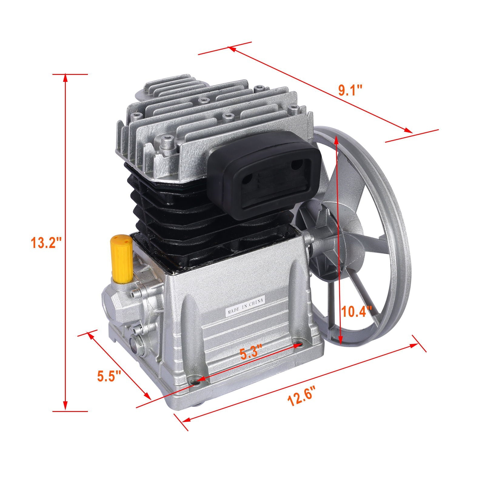 Piston 3Hp Air Compressor Head Pump 2.2Kw 115Psi - Silver by HouseOfZazla