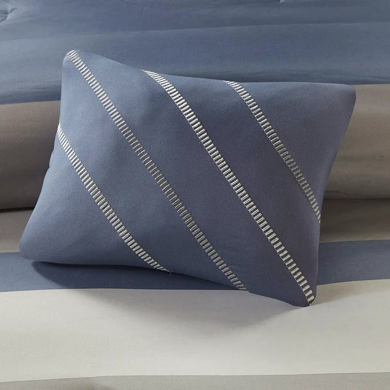 Queen Striped Comforter Set with Bed Sheets by HouseOfZazla