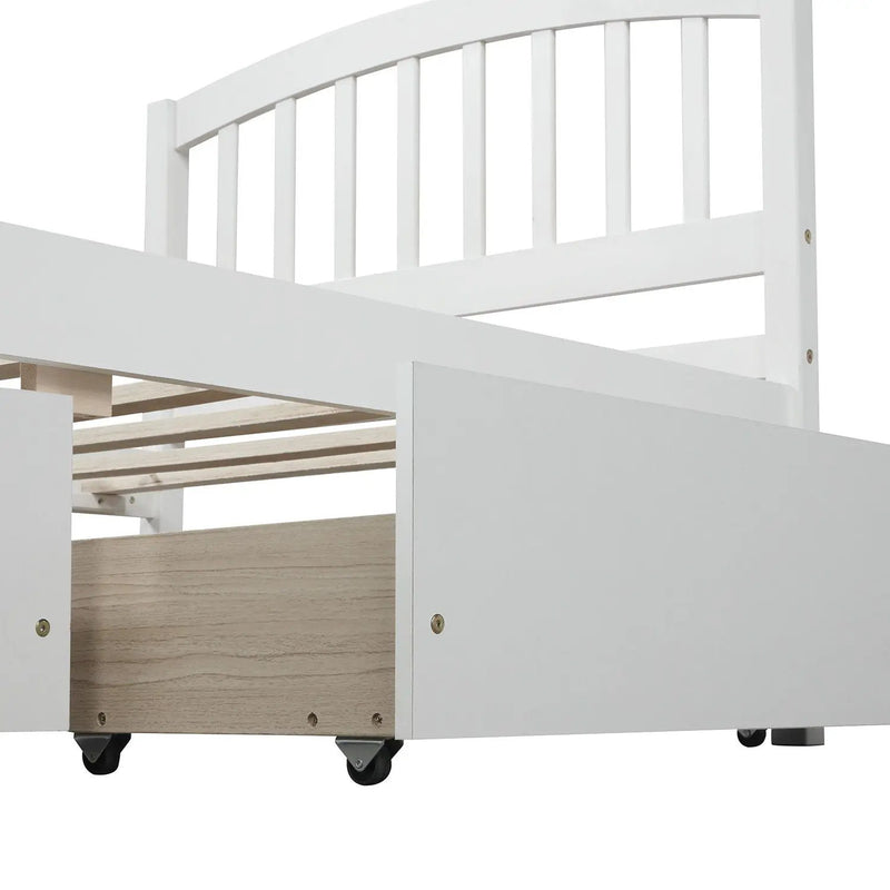 Platform Storage Bed Wood Bed Frame With Two Drawers And Headboard by HouseOfZazla