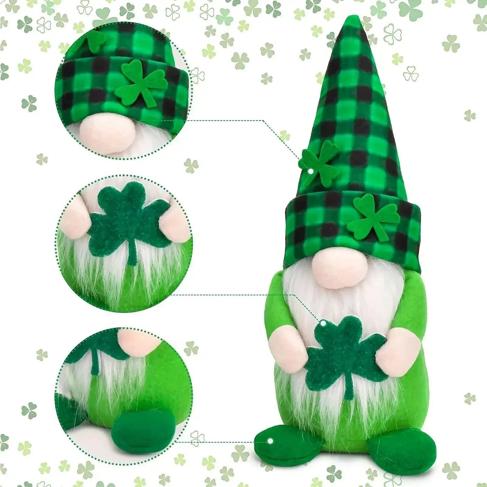 Gnome Decorations - Lucky Green Felt 2pcs by House Of Avana