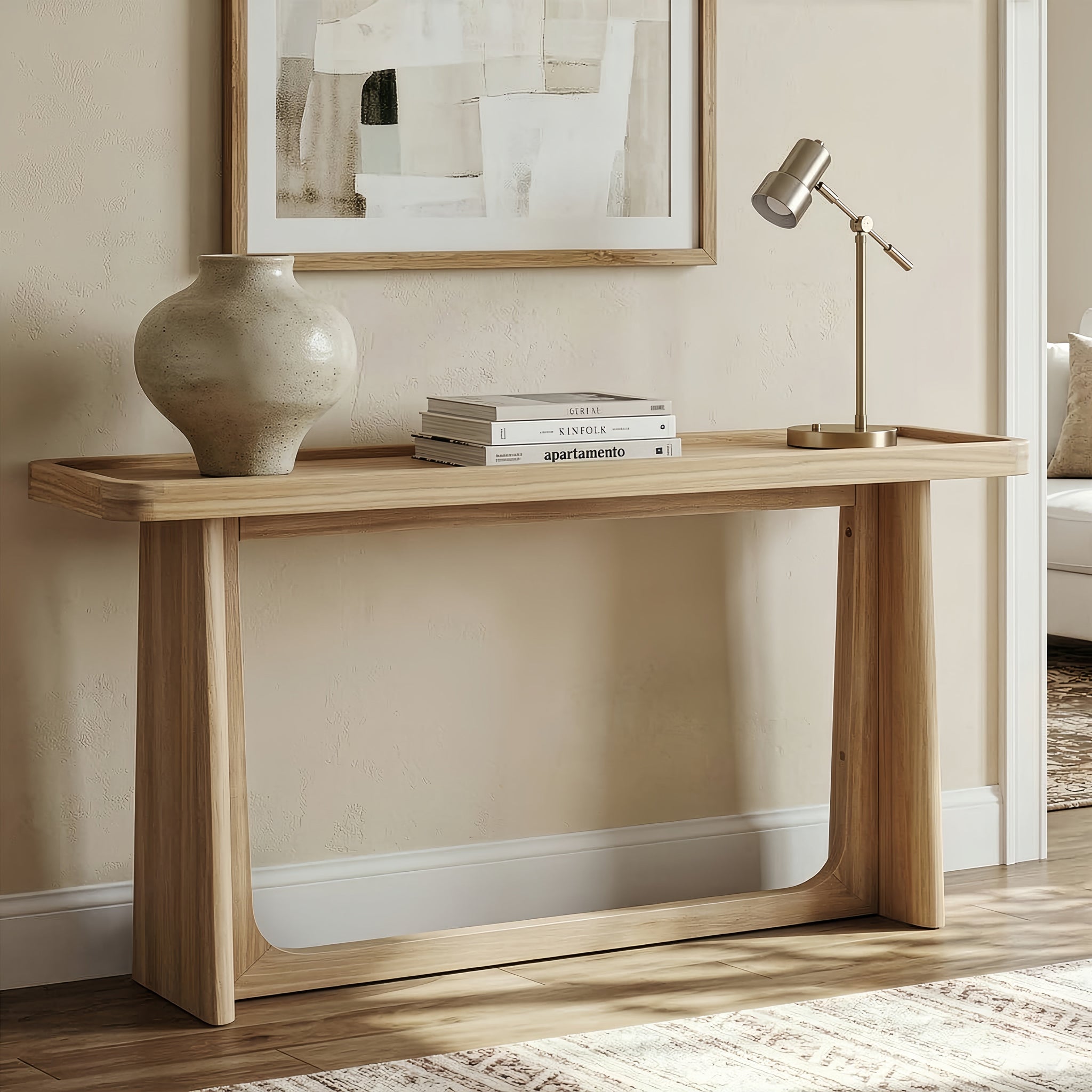 Farmhouse Console Table with Tray Top Design by HouseOfZazla