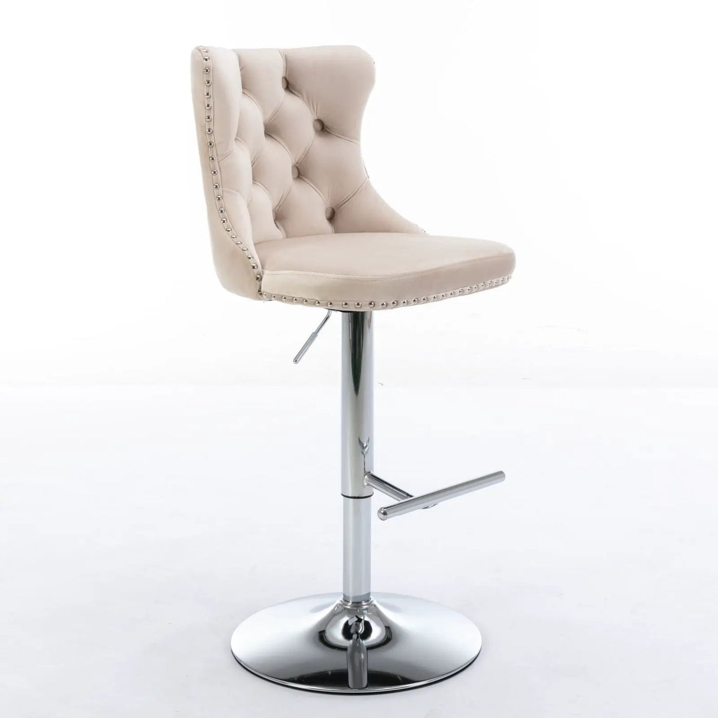 Swivel Barstools Adjusatble Seat Height From 25-33", Modern Upholstered Base Bar Stools With Backs Comfortable Tufted For Home Pub And Kitchen Island (Set of 2) by Unique Piece Furniture