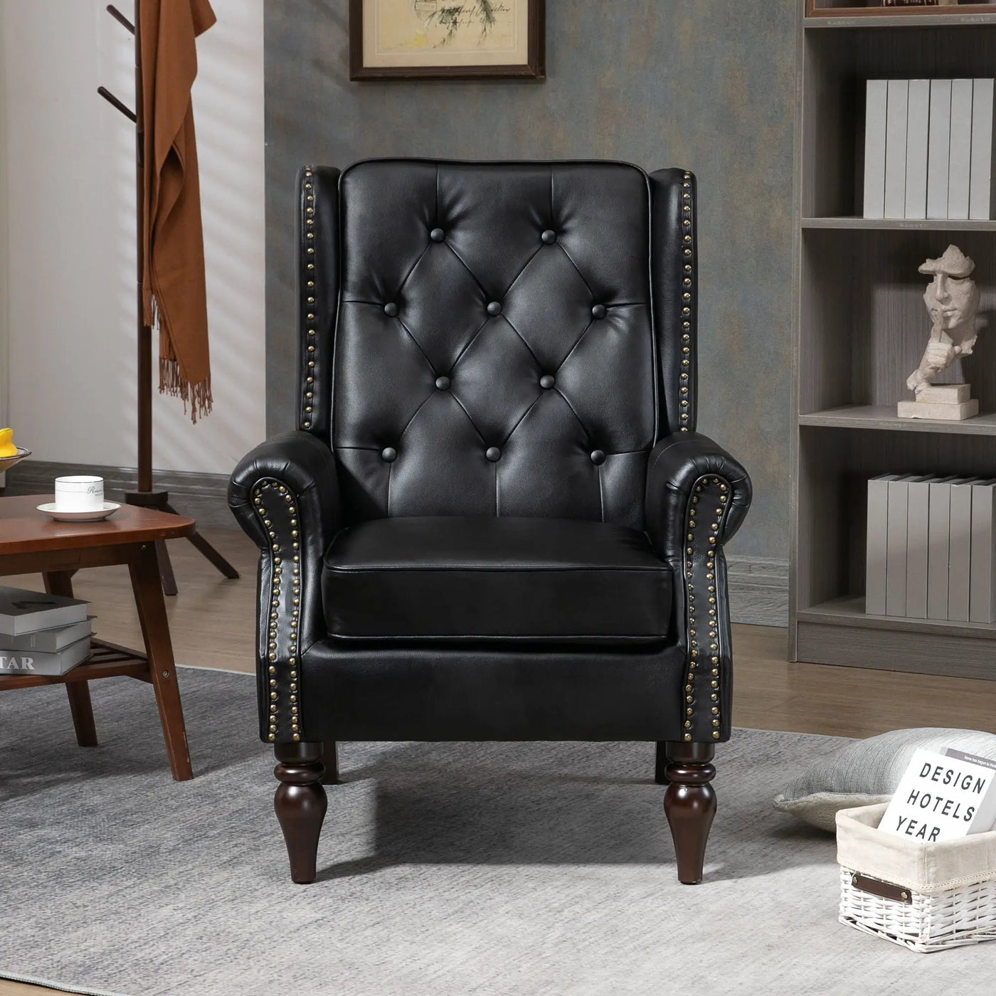 Modern Accent Armchair With Sturdy Wood Legs by Unique Piece Furniture