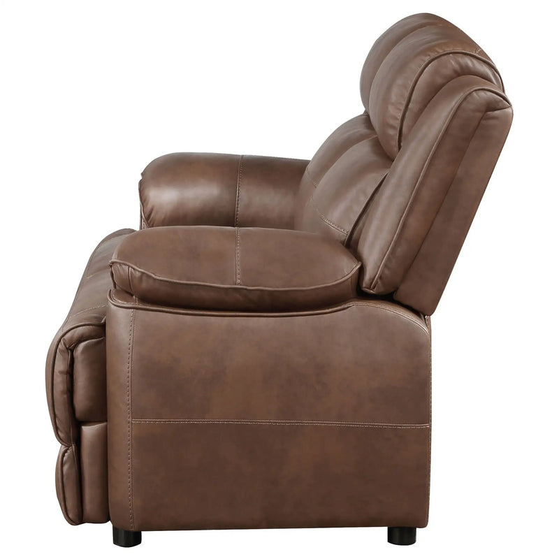 Ellington Upholstered Padded Arm Loveseat Dark Brown by Unique Piece Furniture