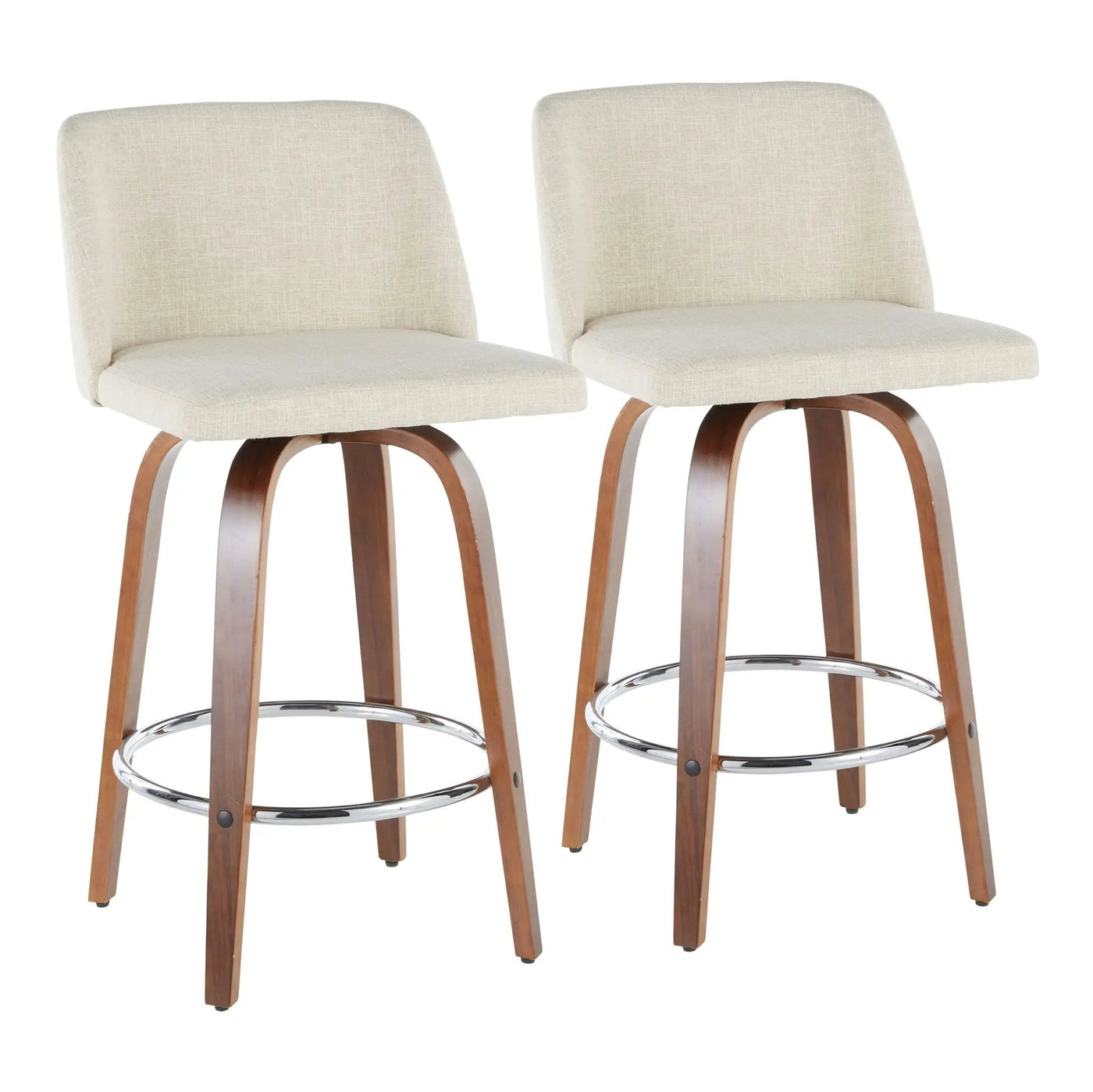 Toriano - Mid-Century Modern Counter Stool (Set of 2) by HouseOfZazla