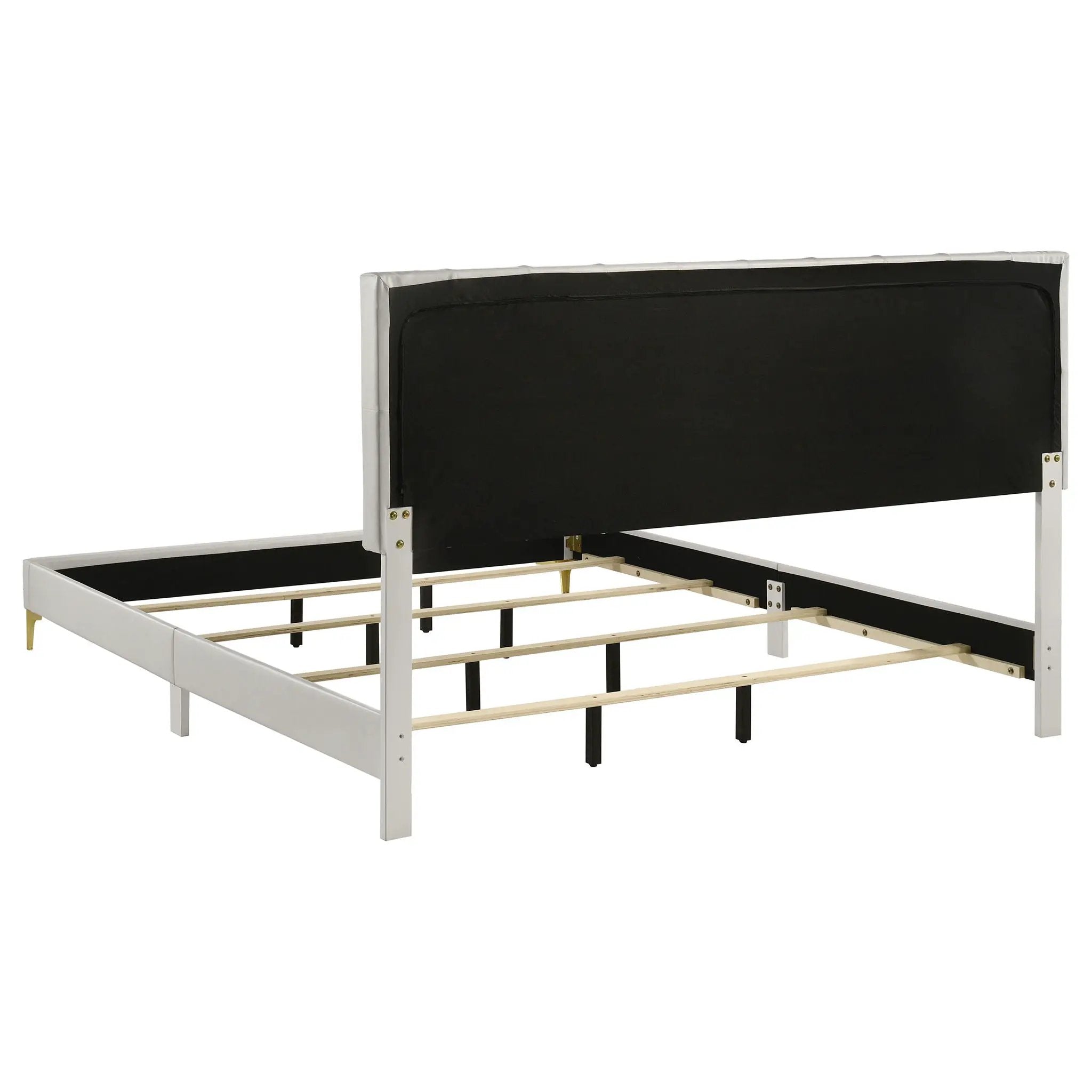 Kendall Upholstered Eastern King Panel Bed White by Unique Piece Furniture