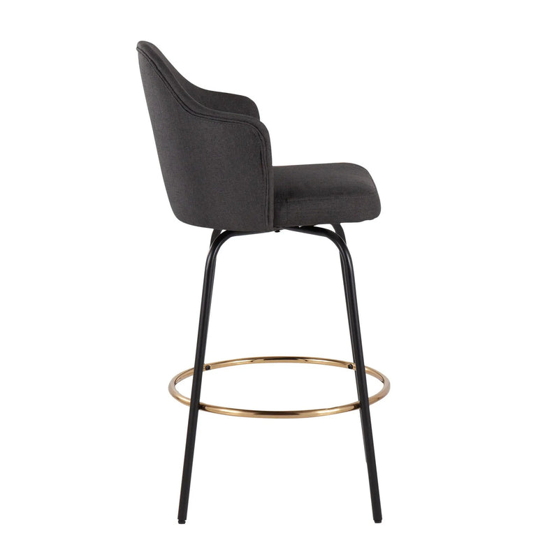 Ahoy - Contemporary Fixed Height Counter Stool Round Footrest (Set of 2) by HouseOfZazla