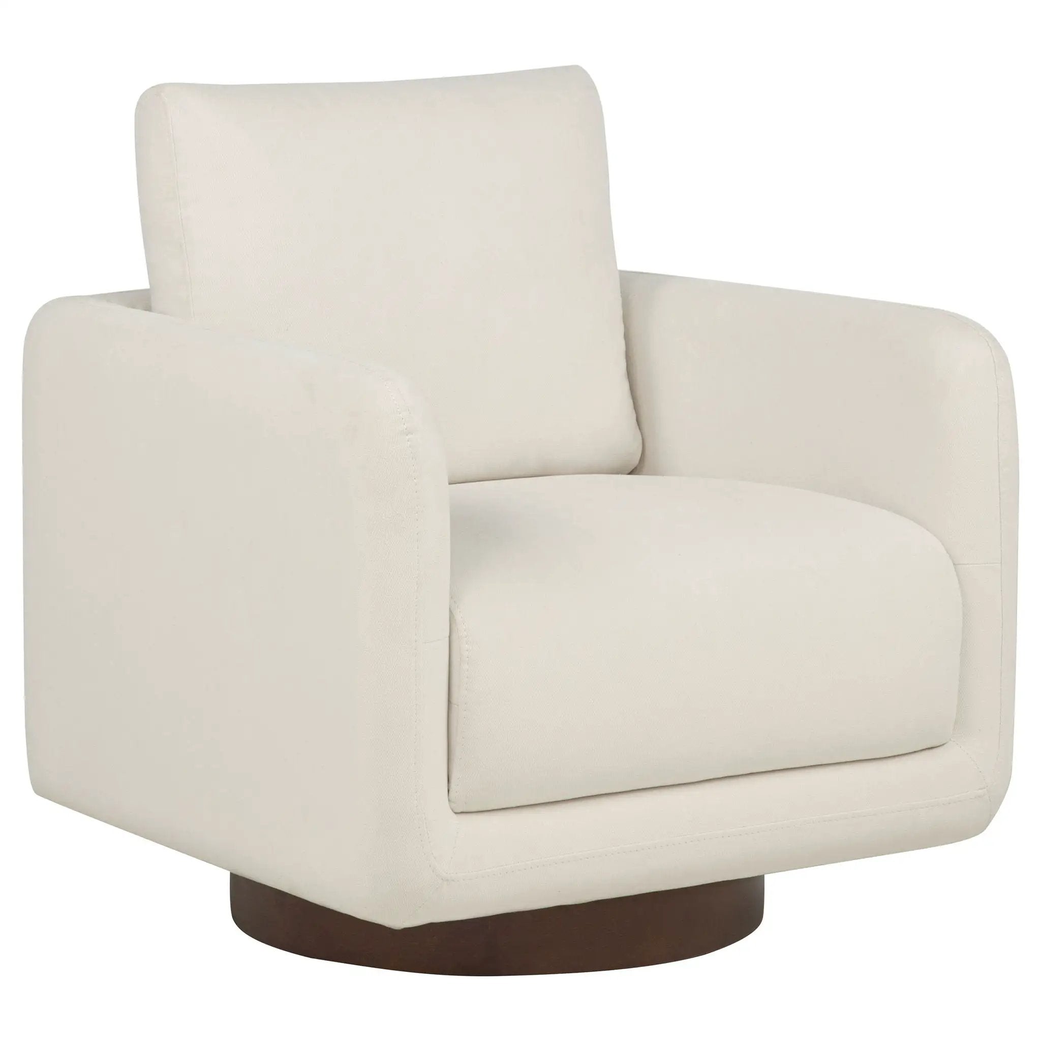 Iris Fabric Upholstered Swivel Accent Chair Ivory by Unique Piece Furniture