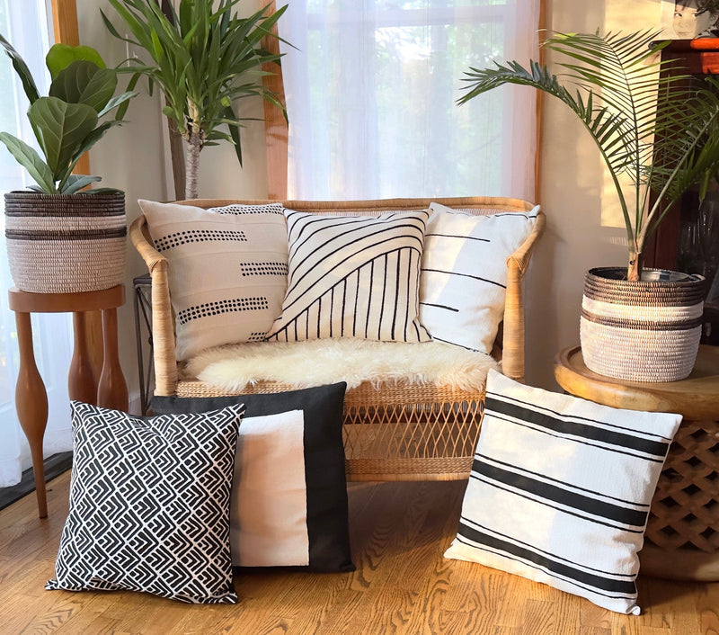 Black + White Squares Sadza Pillow, photo 3 of 3