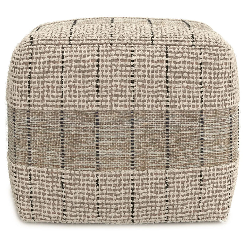 Elmer - Square Woven Pouf - Natural / Gray by Unique Piece Furniture