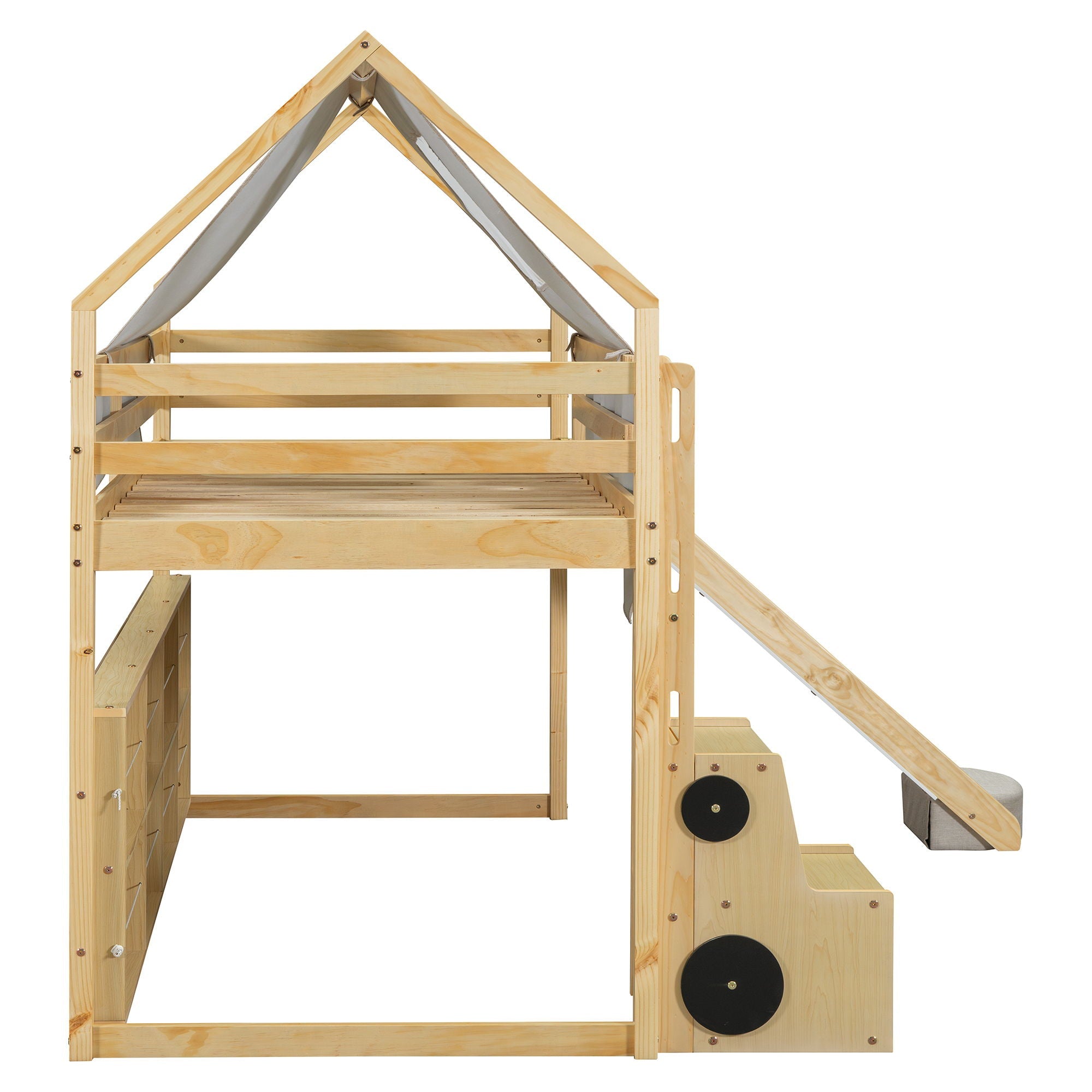 Loft Bed With House Shaped Frame And Tent by HouseOfZazla