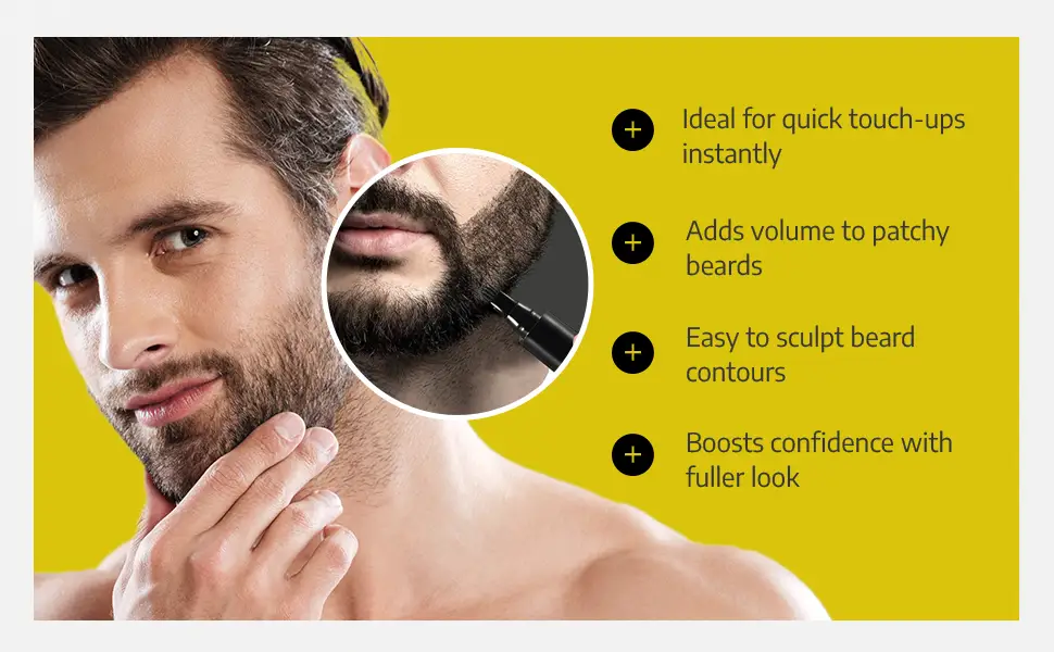 Beard Filler Pen and Beard Shaper for Men Beard Lineup Tool for Grooming Beard Guide Shape kit Black Waterproof Pen with Brush Barber Styling Pencil Beard Grooming Kit Barber Accessories by Selzalot