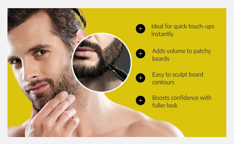 Beard Filler Pen and Beard Shaper for Men Beard Lineup Tool for Grooming Beard Guide Shape kit Black Waterproof Pen with Brush Barber Styling Pencil Beard Grooming Kit Barber Accessories by Selzalot
