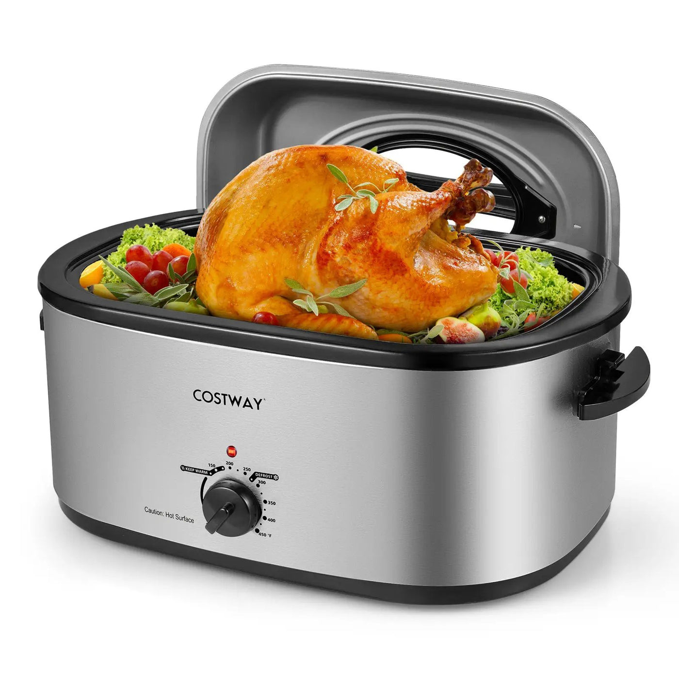 22QT Electric Roaster Oven Turkey Roaster with Visible and Self-Basting Lid by DirectDeals