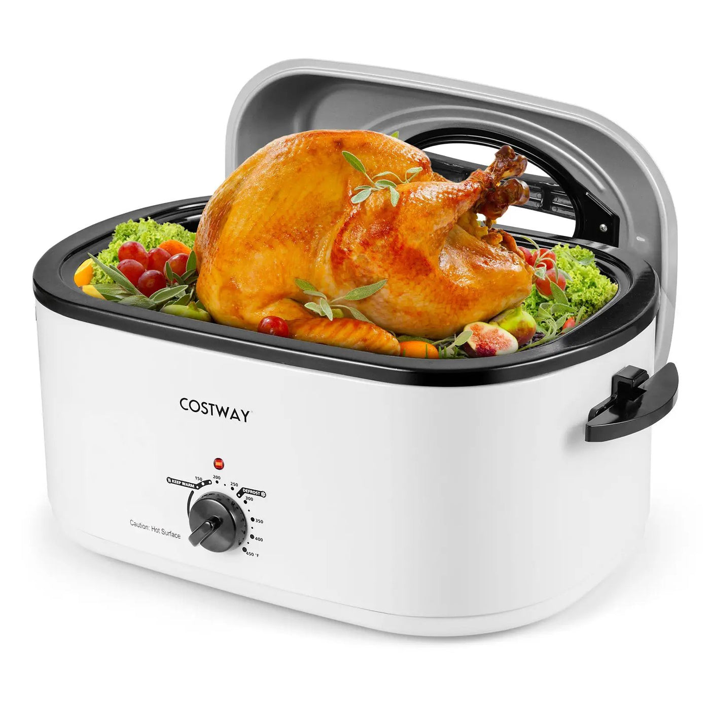 22QT Electric Roaster Oven Turkey Roaster with Visible and Self-Basting Lid by DirectDeals