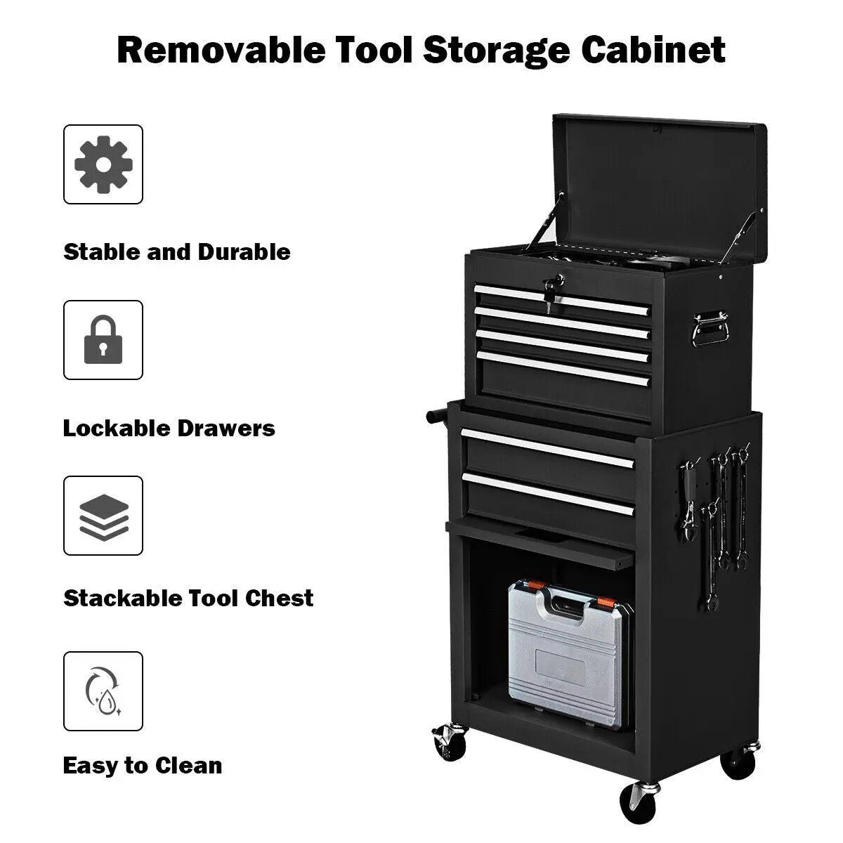 Rolling Cabinet Storage Chest Box Garage Toolbox by DirectDeals