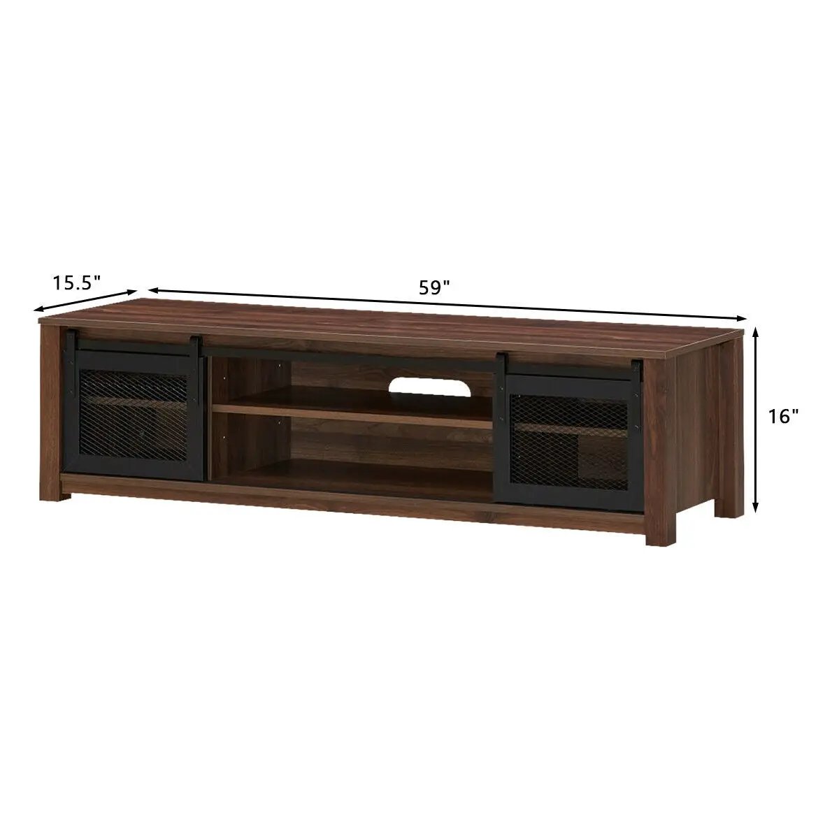 TV Stand Entertainment Center for TV's up to 65 Inch with Adjustable Shelves-Brown by DirectDeals