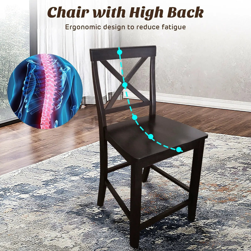 24 Inch 2 Pack Rubber Wood Frame Kitchen Chairs by DirectDeals