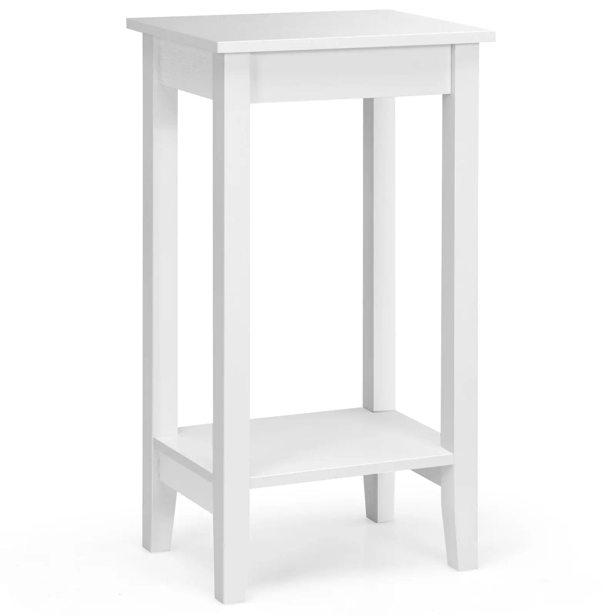 2-Tier Nightstand End Side Wooden Legs Table for Bedroom, photo 8 of 24