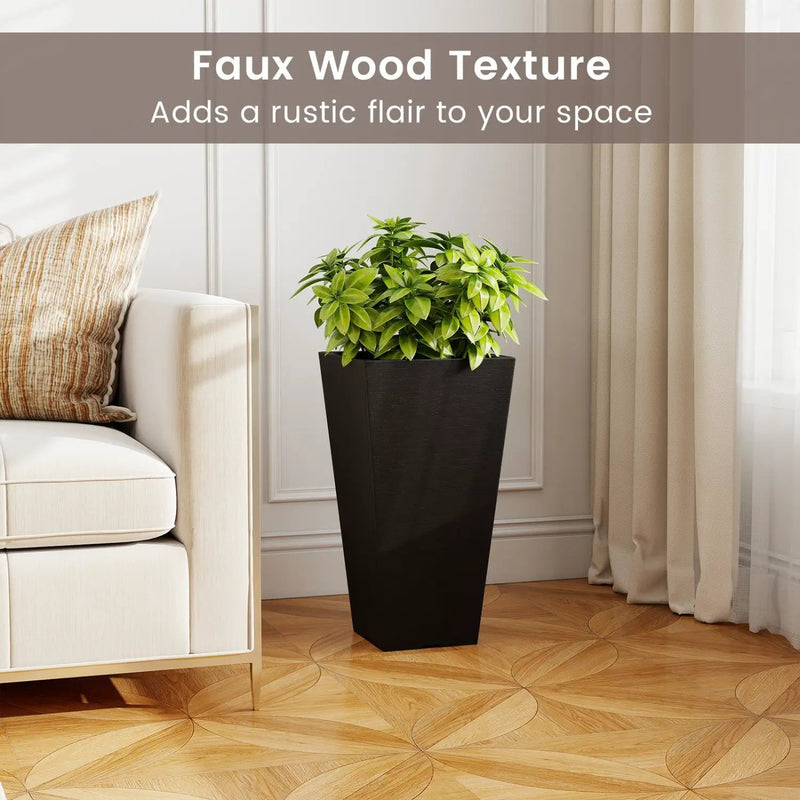 22.5" Tall Self-Watering Square Planter Set of 2 by DirectDeals