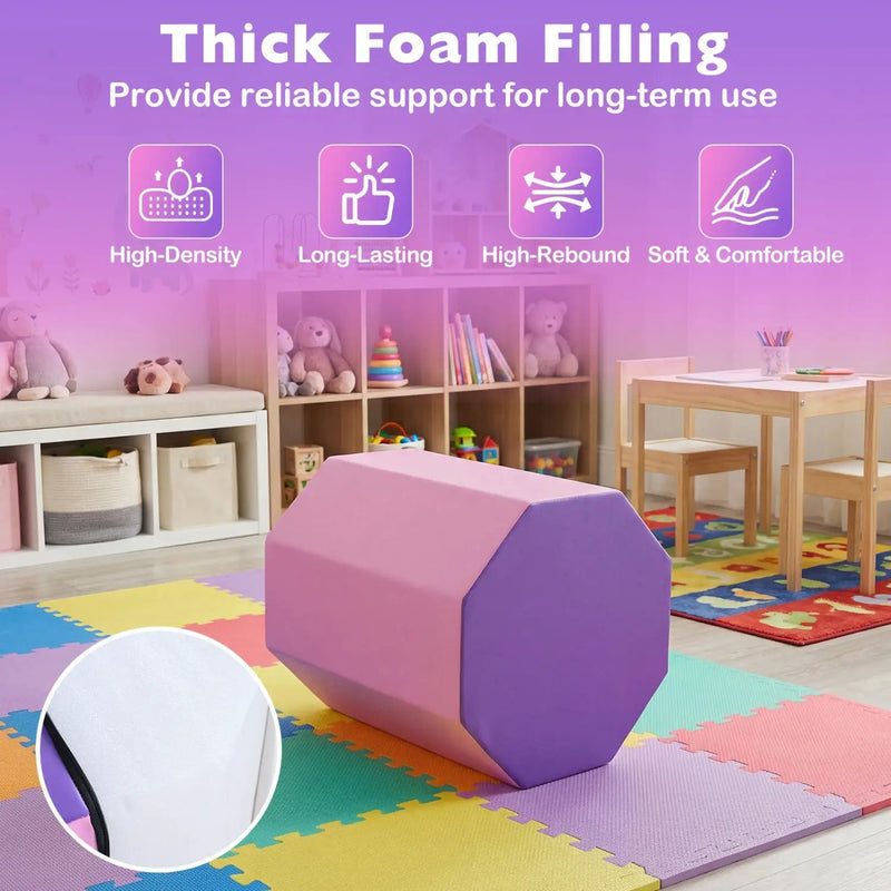 22.5" x 26" Octagon Tumbling Mat with Zippered Cover and Thick Foam Filling-Pink by DirectDeals