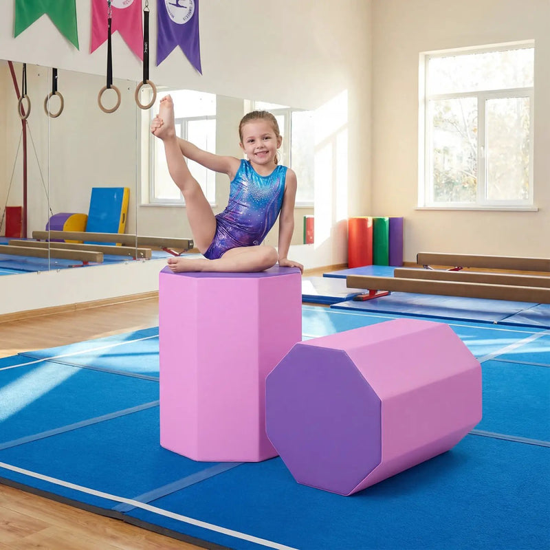 22.5" x 26" Octagon Tumbling Mat with Zippered Cover and Thick Foam Filling-Pink by DirectDeals
