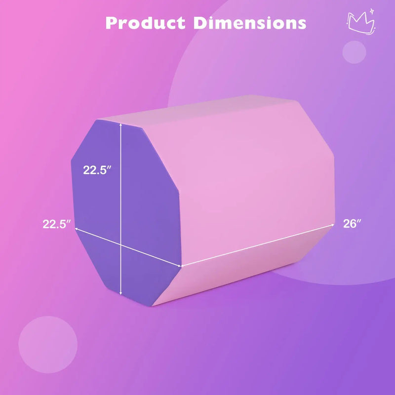 22.5" x 26" Octagon Tumbling Mat with Zippered Cover and Thick Foam Filling-Pink by DirectDeals