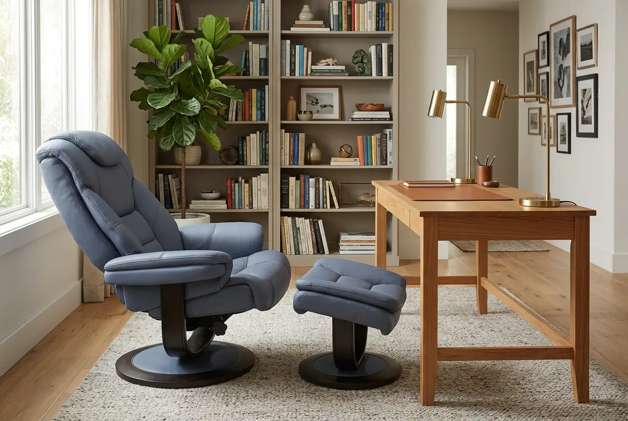 Oslo Euro Recliner w/ Ottoman by Ornate Furniture