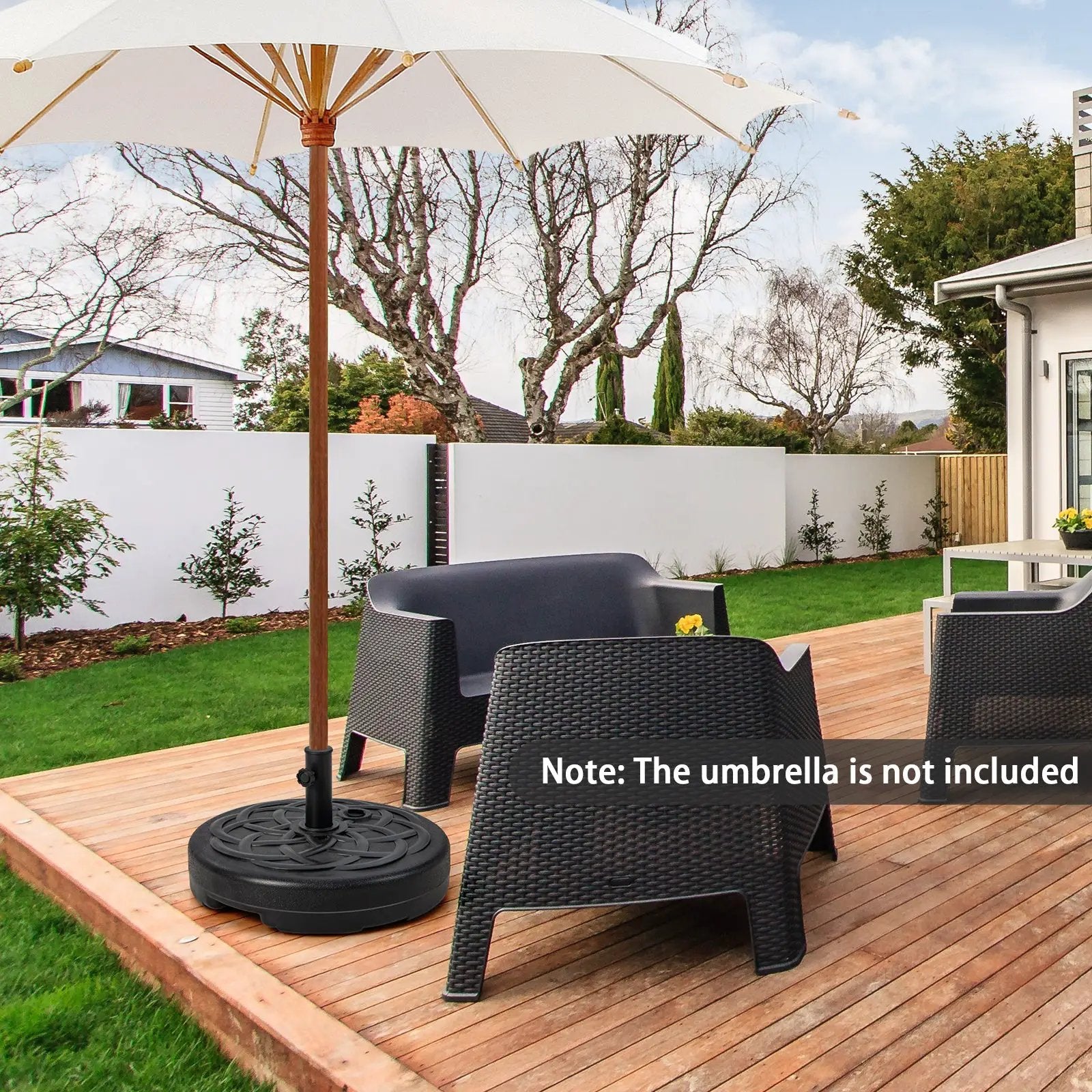 22 Inch Fillable Heavy-Duty Round Patio Umbrella Base Stand by DirectDeals