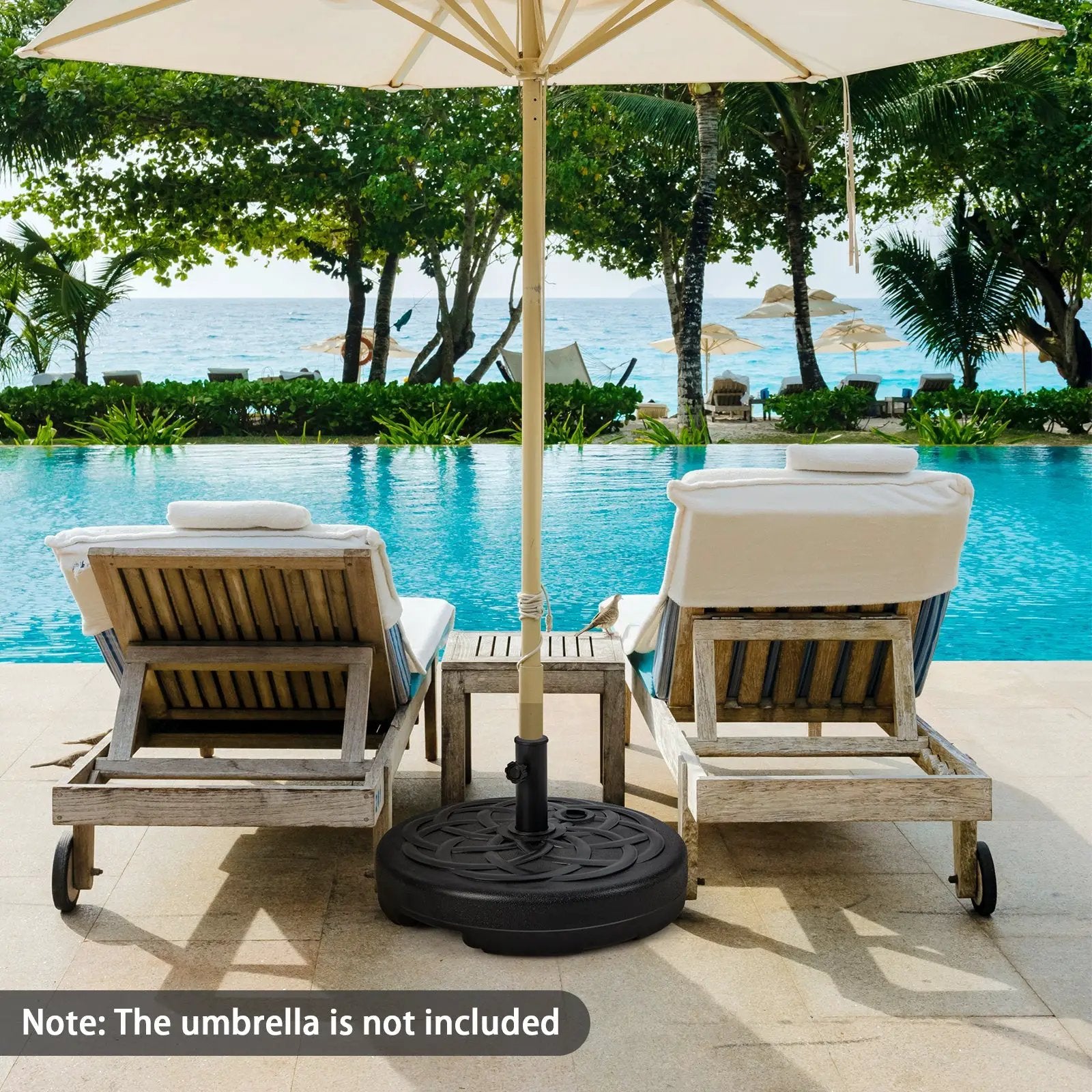 22 Inch Fillable Heavy-Duty Round Patio Umbrella Base Stand by DirectDeals