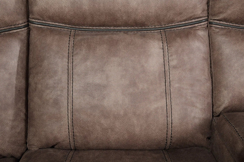 Dollum - Two Tone Nubuck Manual Recliner Sectional Sofa With USB Port Cupholder Console by Unique Piece Furniture