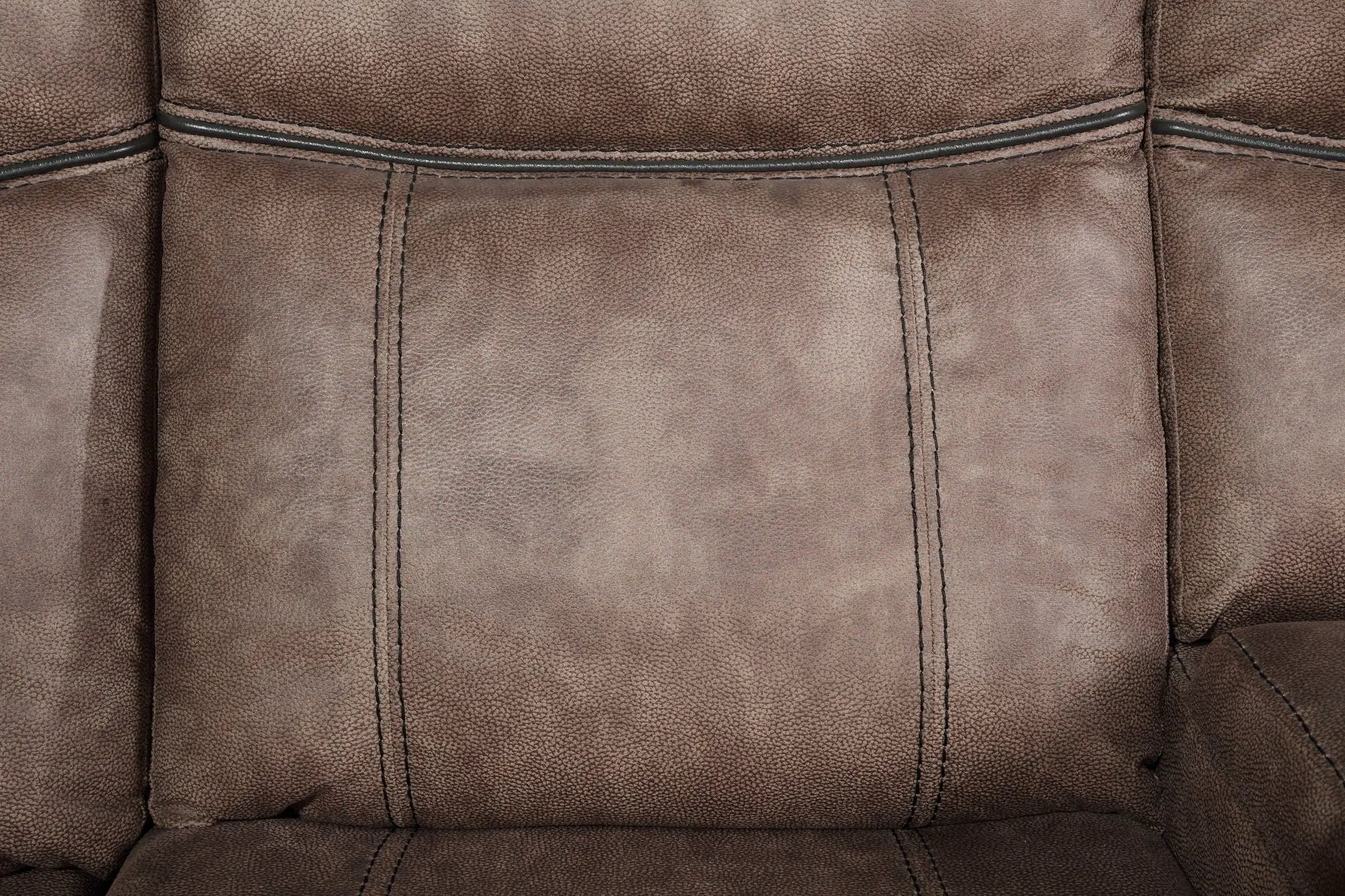 Dollum - Two Tone Nubuck Manual Recliner Sectional Sofa With USB Port Cupholder Console by HouseOfZazla
