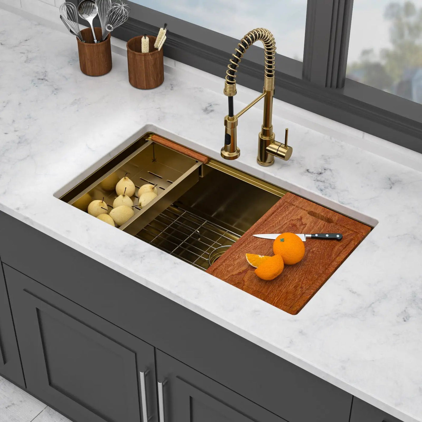 Stainless Steel Undermount Kitchen Sink With Workstation by HouseOfZazla