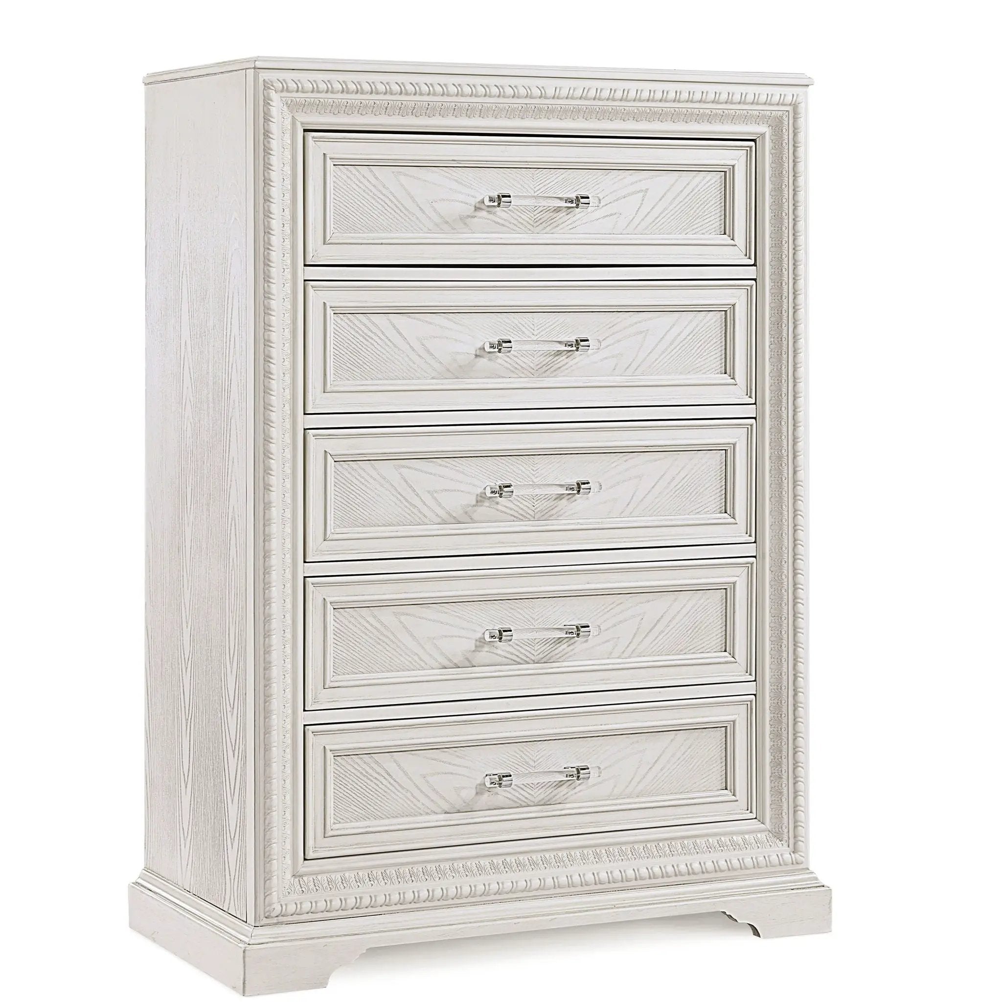 5 Drawer Tall Storage Chest - Antique White by Unique Piece Furniture