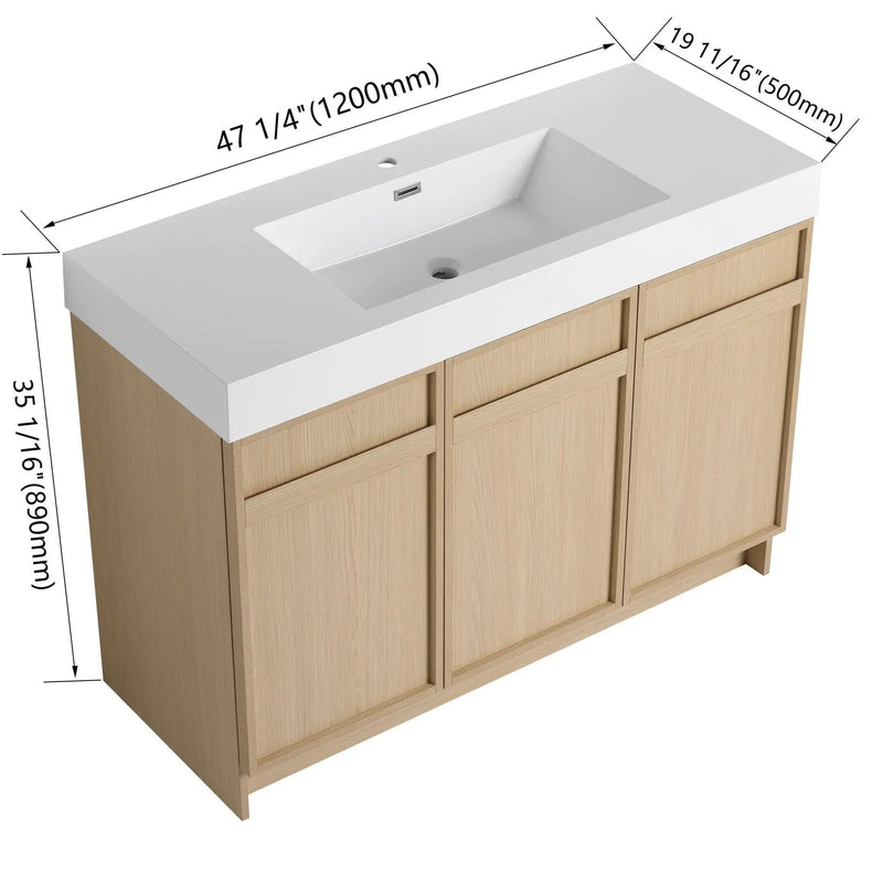 Freestanding Bathroom Vanity With Resin Sink & Soft Close Cabinet Doors by Unique Piece Furniture