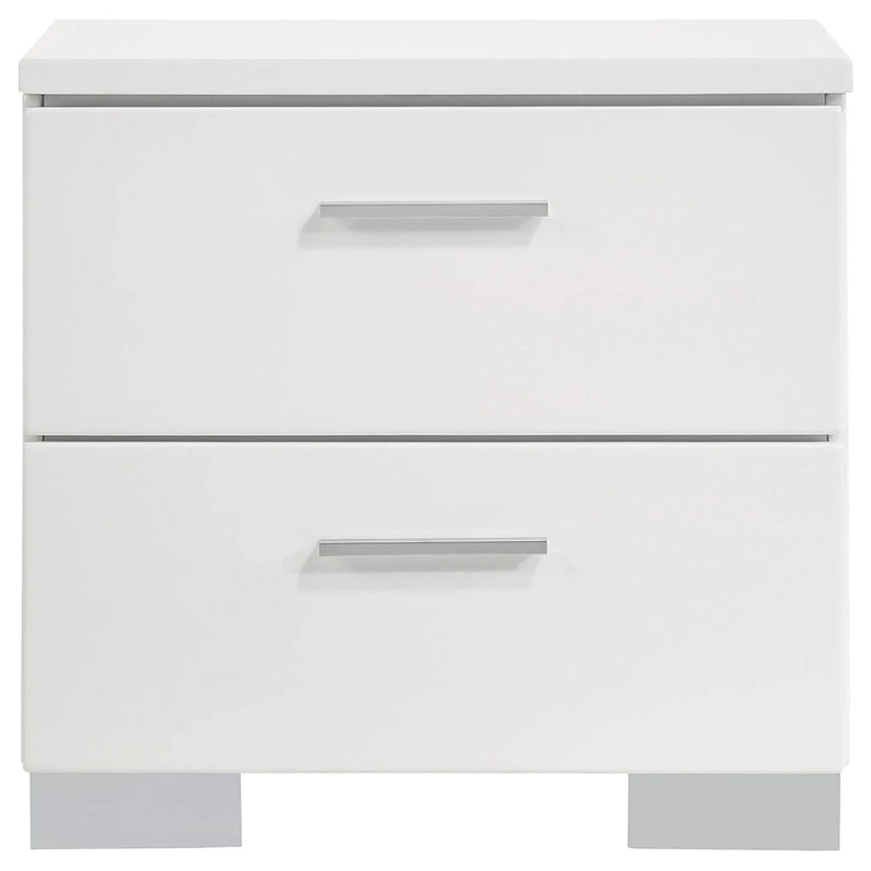 Felicity 4-piece California King Bedroom Set White Gloss by Unique Piece Furniture