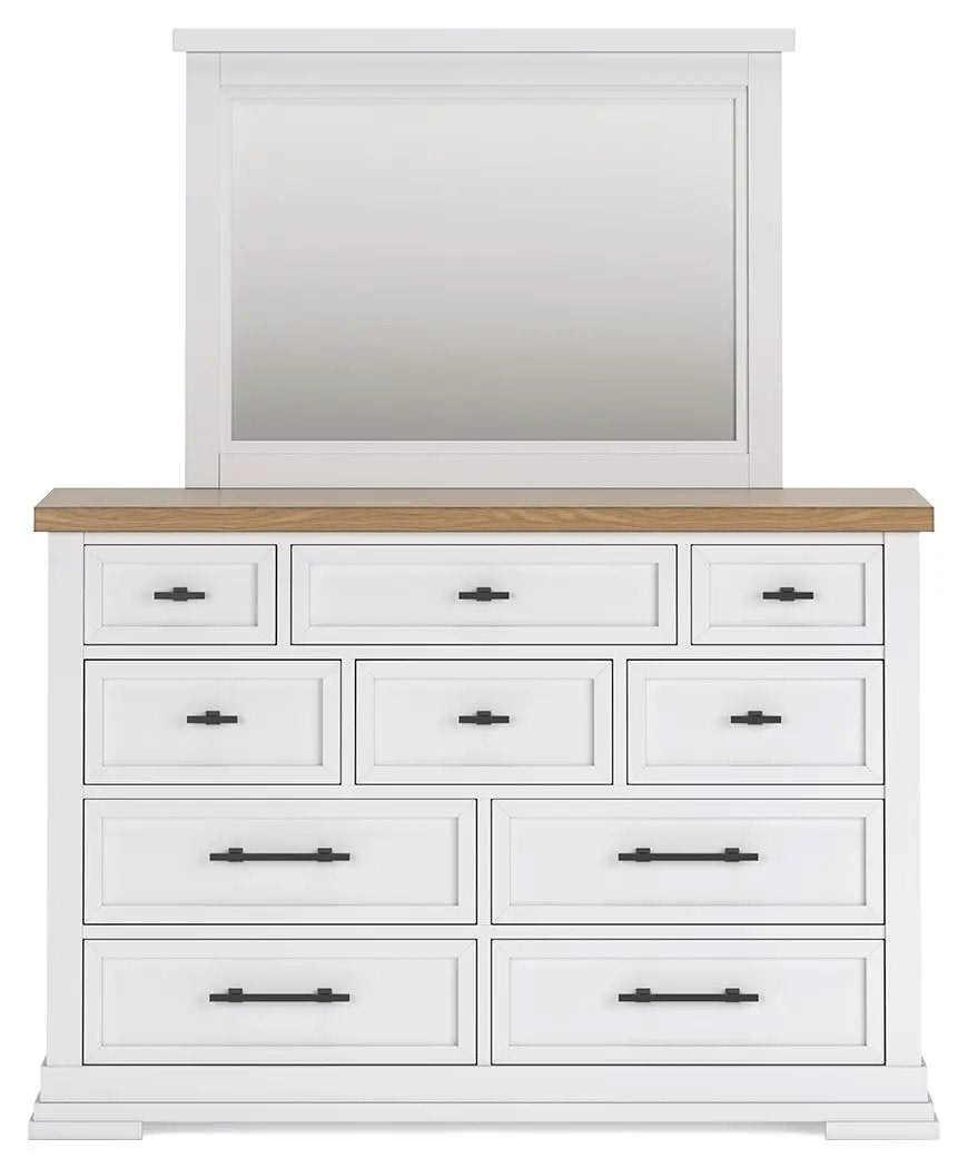 Ashbryn - Dresser And Mirror - White / Natural by Unique Piece Furniture