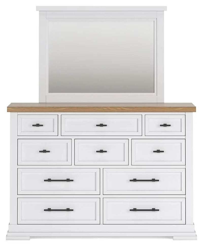 Ashbryn - Dresser And Mirror - White / Natural by Unique Piece Furniture